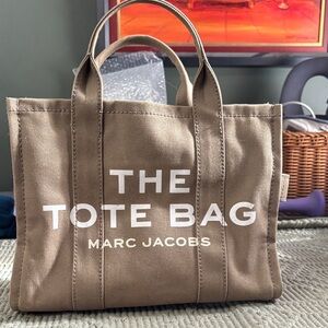 Marc Jacobs Brown Tote Bag with White Text